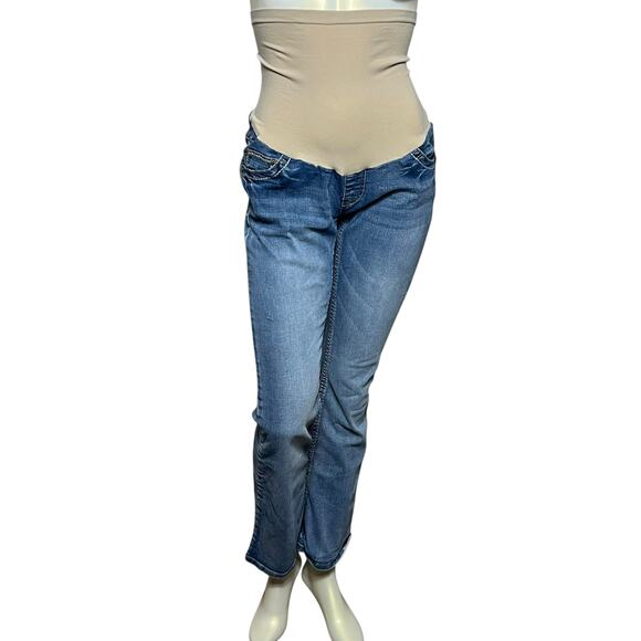Indigo Blue Maternity Bootcut Jeans Secret Fit Belly® Medium Wash Size M - Picture 1 of 16